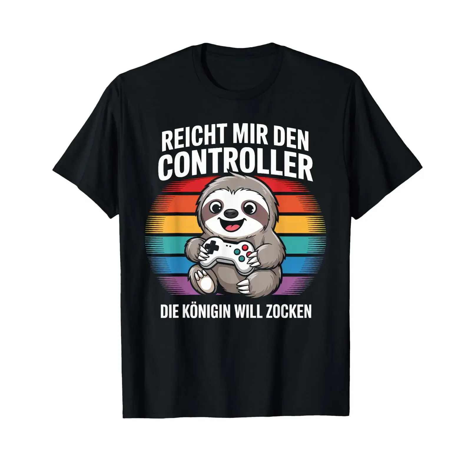 Zocken Reicht mir den Controller Faultier Konsole Gamer T Shirt vintage Washed Stretched Soft Versatile Stylish homme