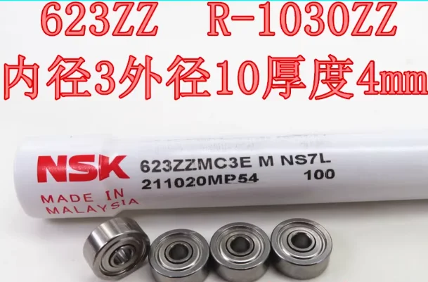 50pcs/lot 3*10*4mm  623ZZ original NS K  Deep Groove Ball bearing