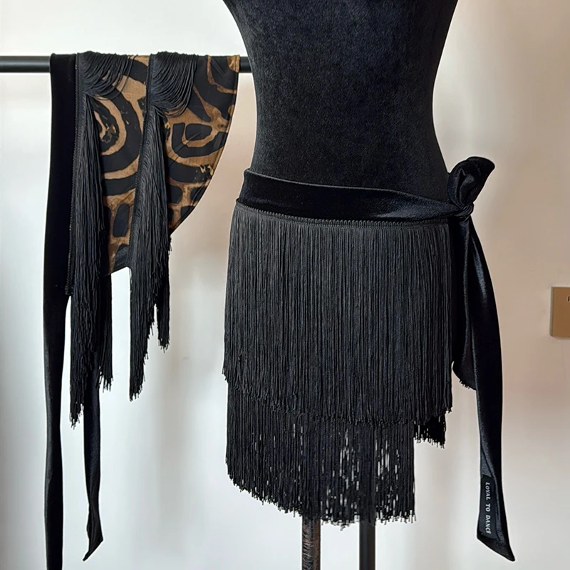 

Новые юбки для латиноамериканских танцев 2026 года для женщин, юбки с бахромой для чачи и танго, тренировочная одежда для взрослых, женские юбки для выступлений в латинских танцах DQS21979