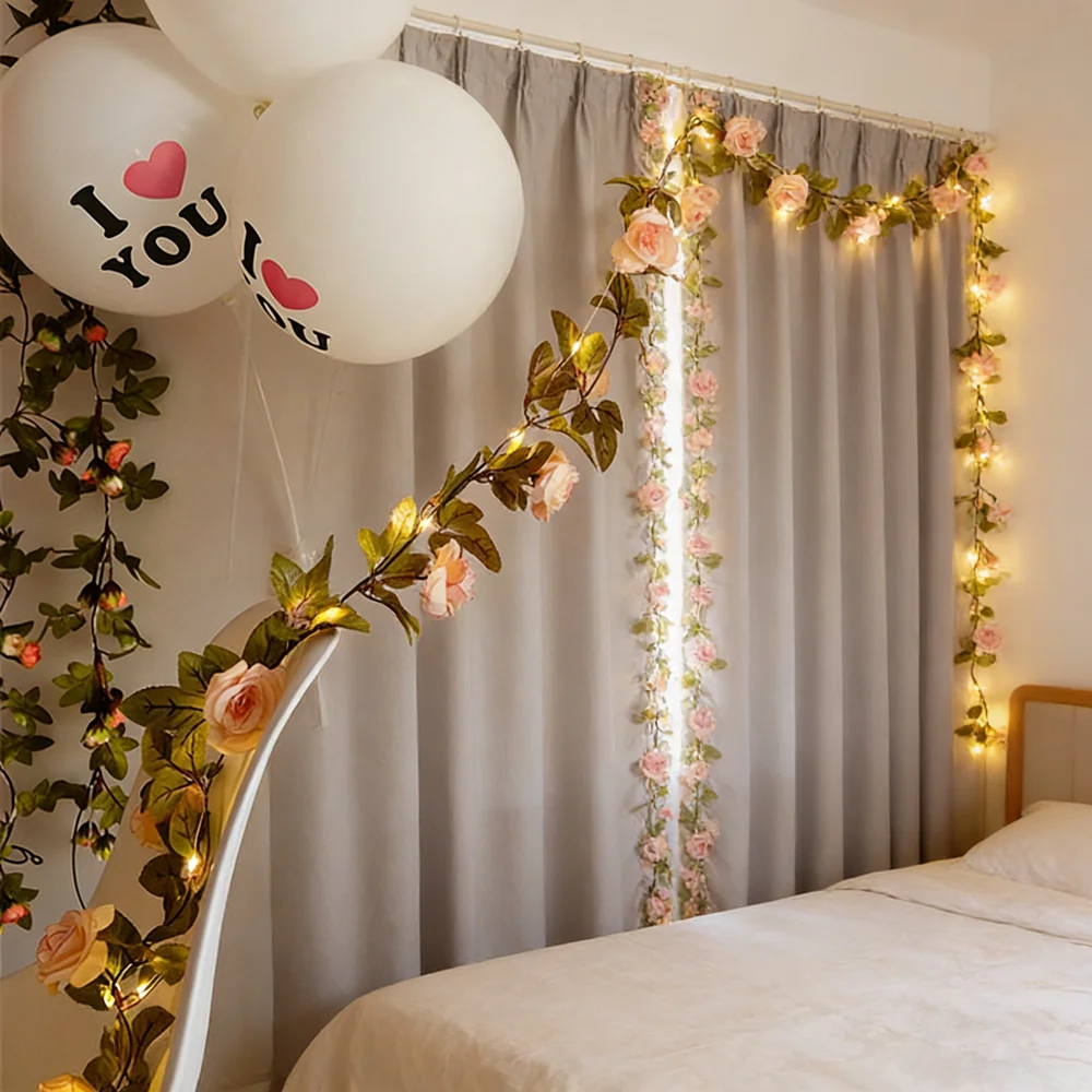 Wedding Holiday Fairy Light 20/50 LED Green Leaf String Light for Home Room Arrangement Scene Outdoor Decoration Battery Powered