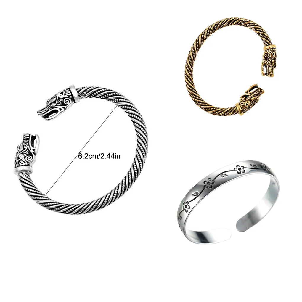 Alloy Man Bracelet Portable Open End Electroplated Anti-rust Bangle Jewelry image 5