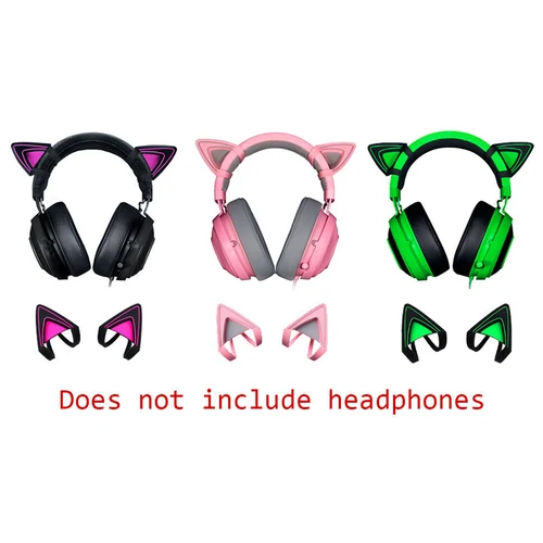 Imagen 2 del producto 1 par de orejas de gato Kitty, 3 colores para RAZER Kraken V2 especial/Kaken 2019/Kaken TE/7,1 V2, auriculares, cliente DIY