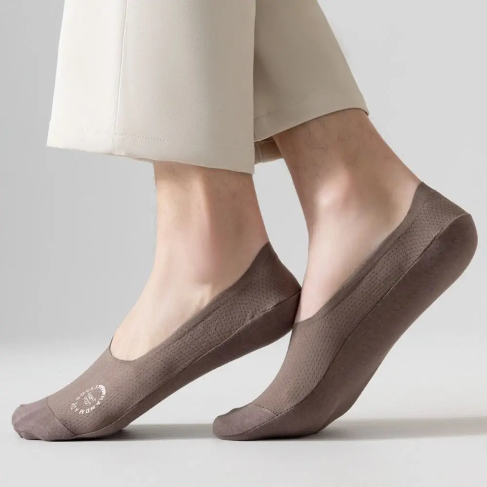 7 пар сетчатых мужских невидимых коротких носков с низким вырезом, однотонные носки-лодочки из ледяного шелка, дышащие короткие чулочно-носочные изделия, летние тонкие носки