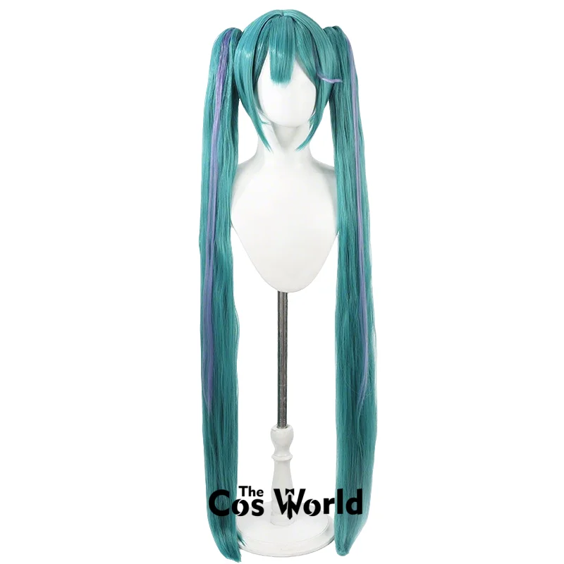 

Синтетические волосы для косплея Miku Rocket, 100 см/39 дюймов, длинные двойные хвосты, для Хэллоуина, аниме, с сеткой для парика