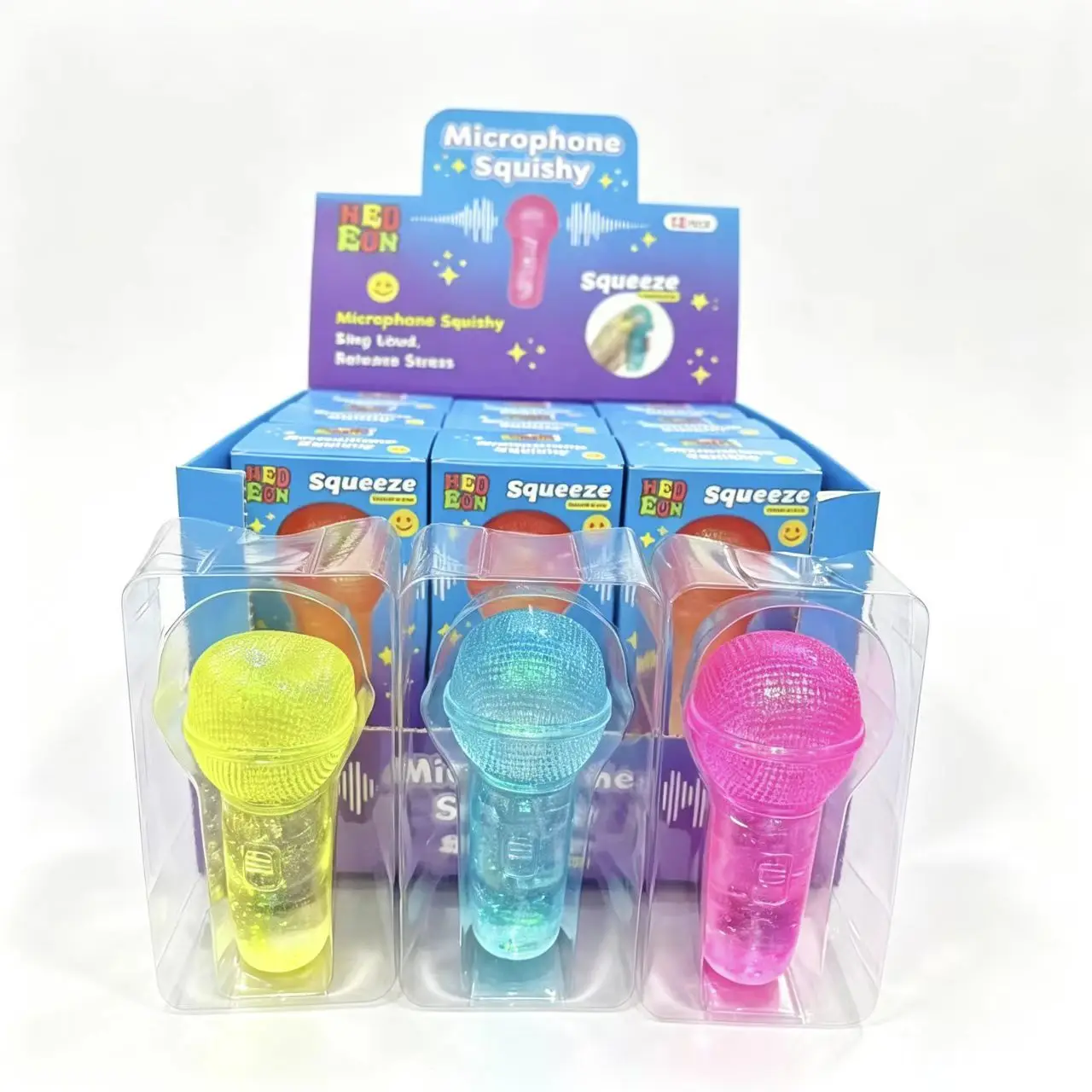 Novel Quirky Taba Squshy Cartoon Transparent Maltose Microphone Slow Rebound Microphone Speaker Squeeze Toy Kids Holiday Gift