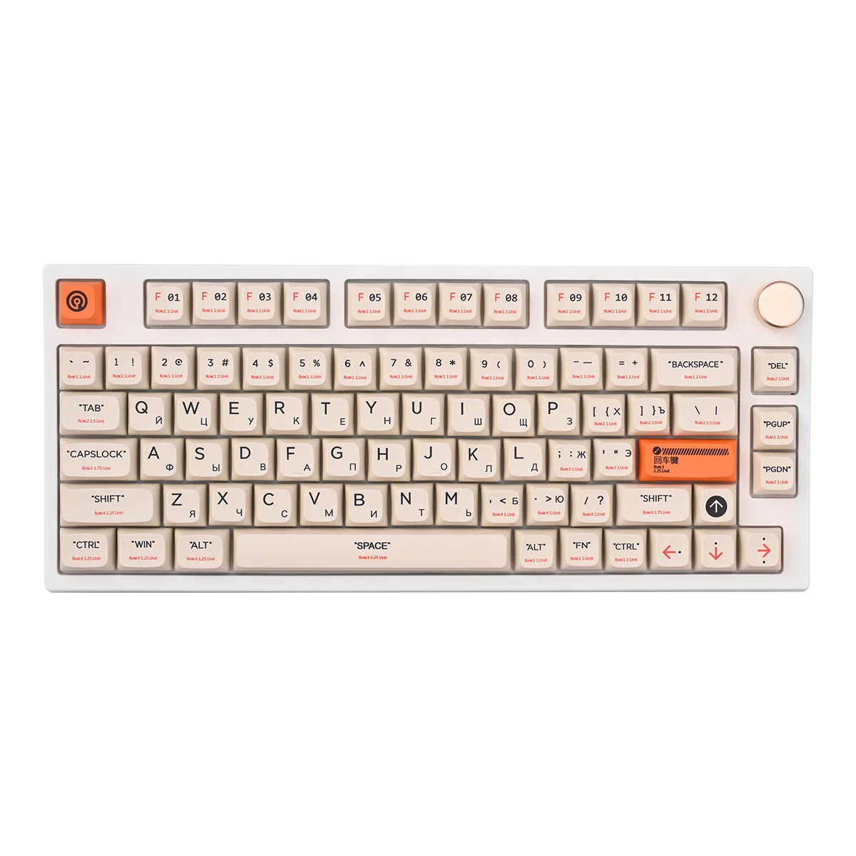 MATHEW TECH MK80 Max Multi-language RGB Mechanical Keyboard 75% Layout For Gaming With Metal Knob Gasket Wireless Linear Switch