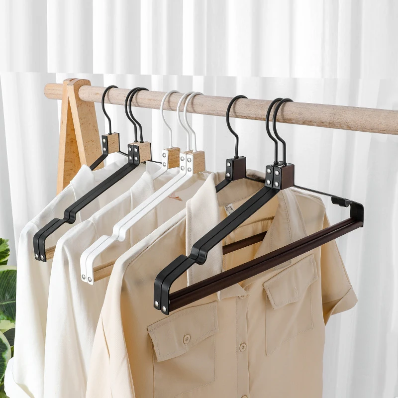 5pcs//set Large Beech Iron Suit Hanger Non-slip Metal Hanger Home Hotel Dry and Wet Dual-use Hange