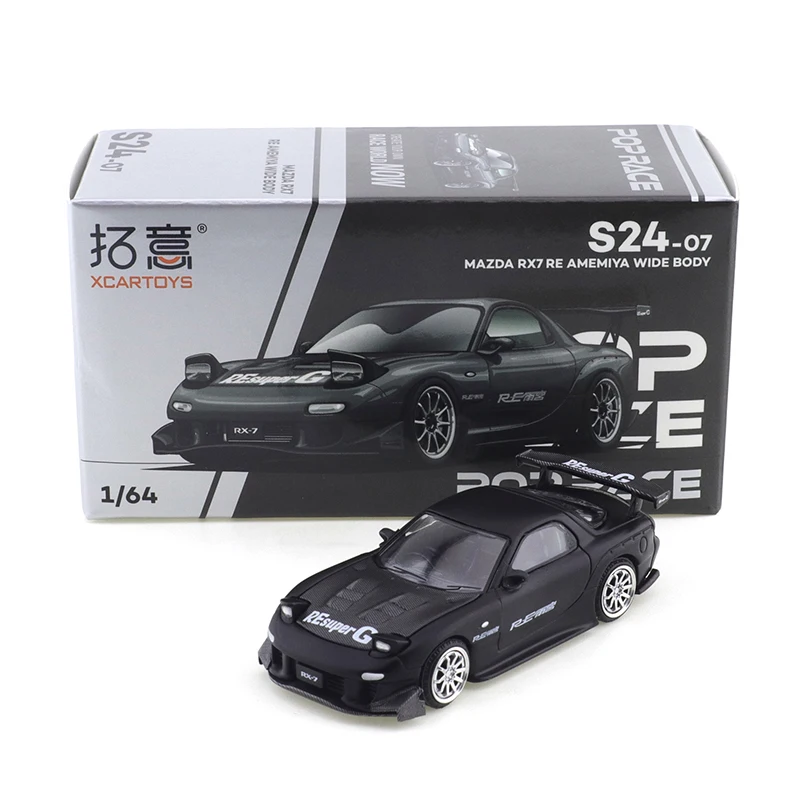 

Xcartoys 1/64 S24-07 MAZDA RX7 AMEMIYA WIDE BODY, модель автомобиля из сплава, детские подарочные игрушки для мальчиков, литая под давлением модель игрушечного транспорта