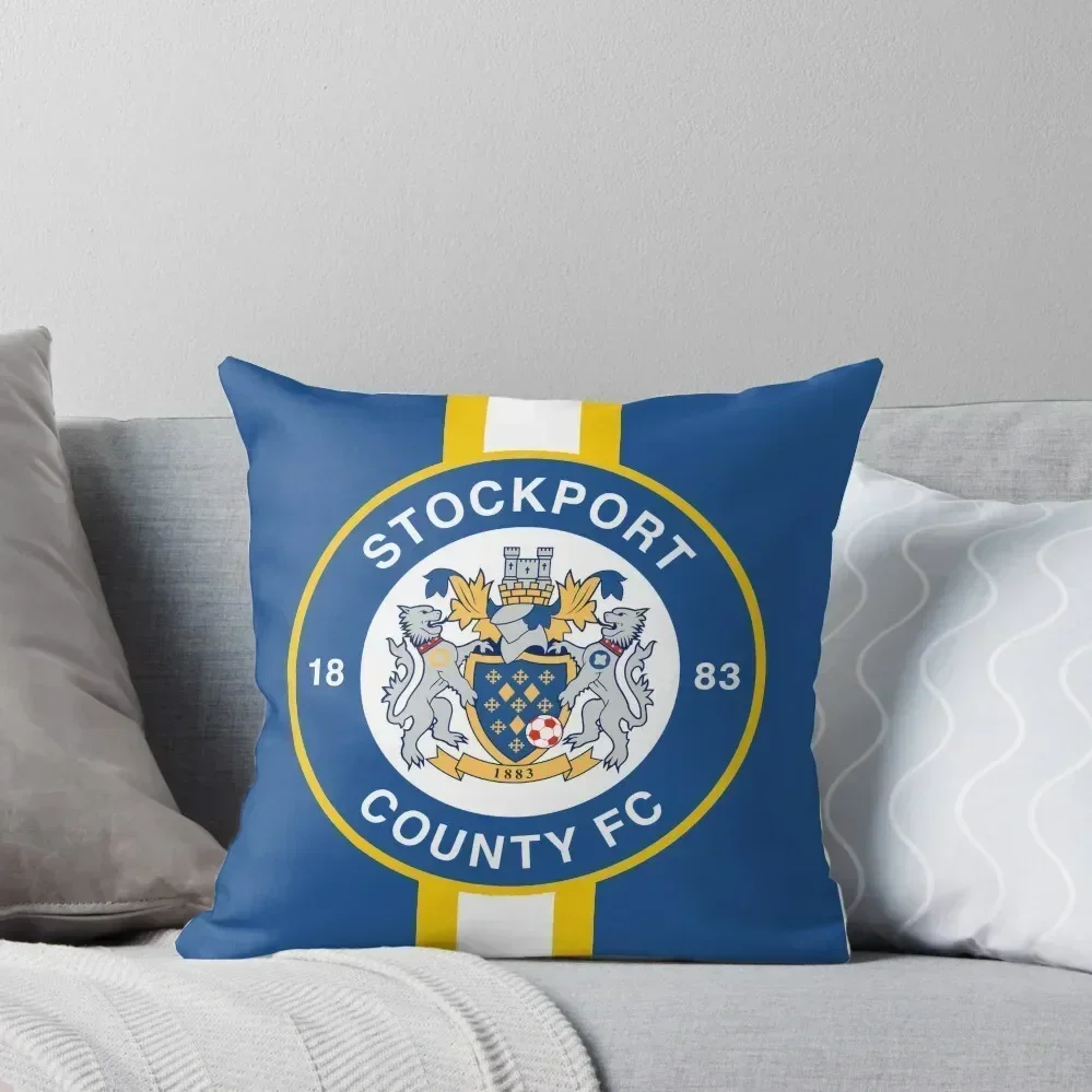 

Stockport County Gold and White Stripe Badge Throw Pillow home decor items Decorative Cushion Cover pillow