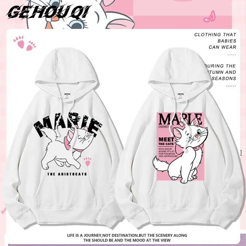 

Disney Mary Cat Coat Women 2024 New Cartoon Niche Design Sense Hoodie Loose Trend Girls Clothes