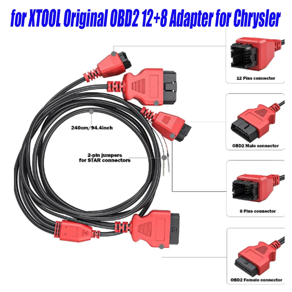 for XTOOL Original 12+8 OBD2 Adapter Cable FCA Security Gateway Bypass Cable For Chrysler for Dodge for Jeep for Fiat