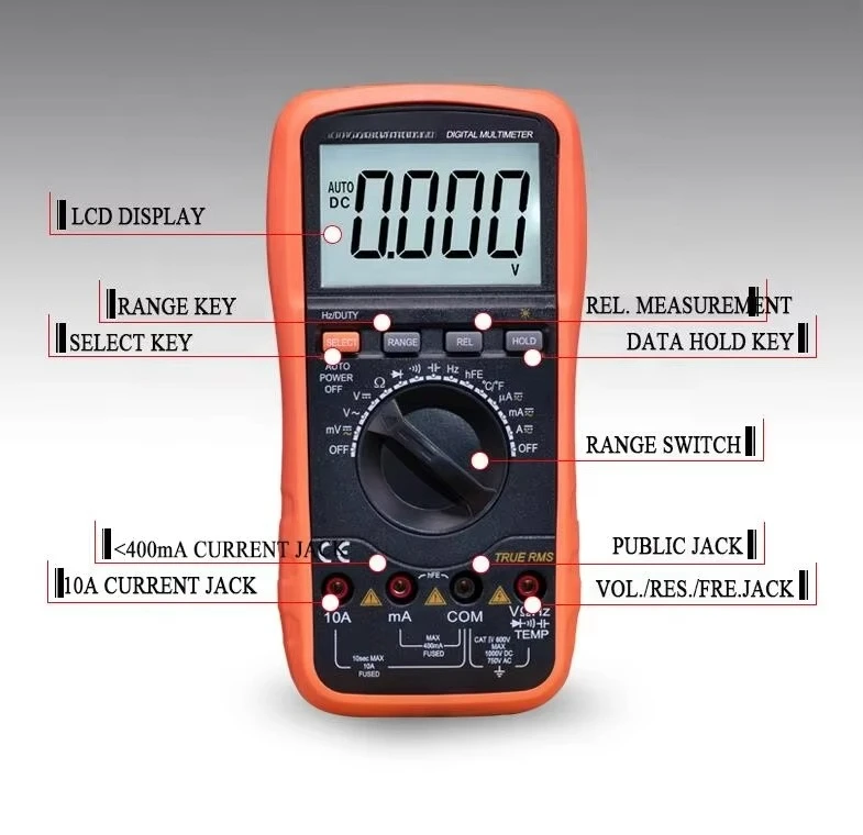 1  VICTOR VC97 Digital Multimeter Auto Range Multimeters True RMS 3999 Counts Multimeter Digital Professional Multimetro Digital