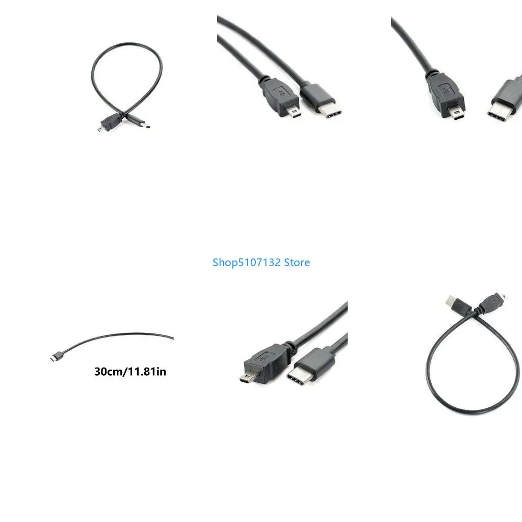 87HD Type C to Mini USB 8Pin OTG Cable Enables Camera Photo and Video Reading