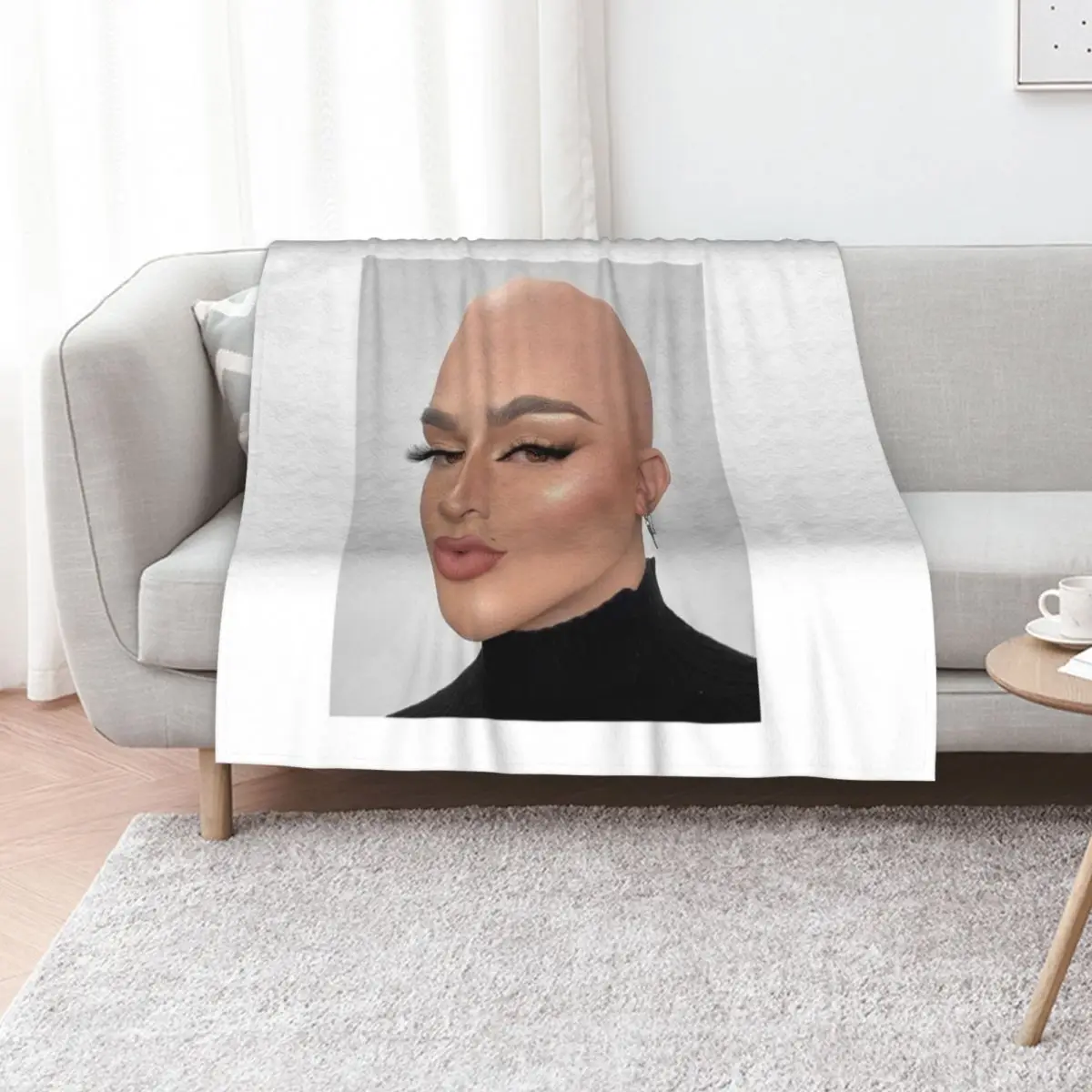 James Charles Bald Throw Blanket Plaid on the sofa Single Plush Thermal Flannel Fabric Quilt Blankets