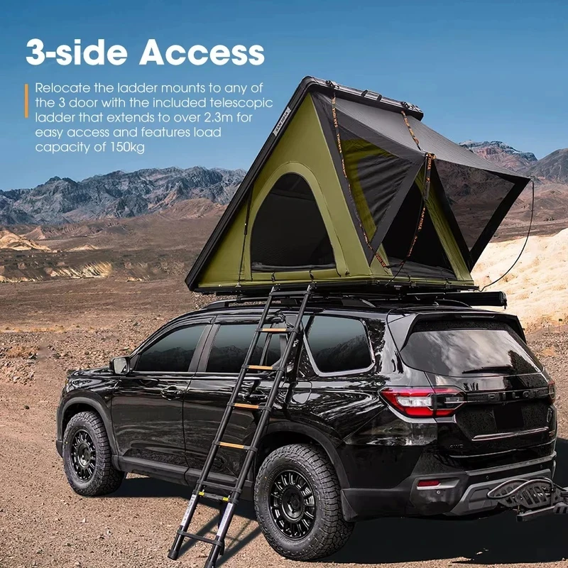 Quick Setup Lightweight Aluminum Hard Shell Pop-Up Rooftop Tent For Car Camping