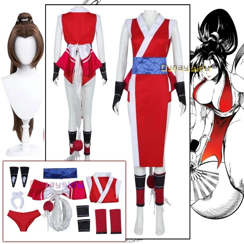 

Street Fighter6 Mai Shiranui Cosplay Costume Sexy Hot Outfit Halloween Fancy Women Dress Party Wig Fans KoF Mai RolePlay Suit