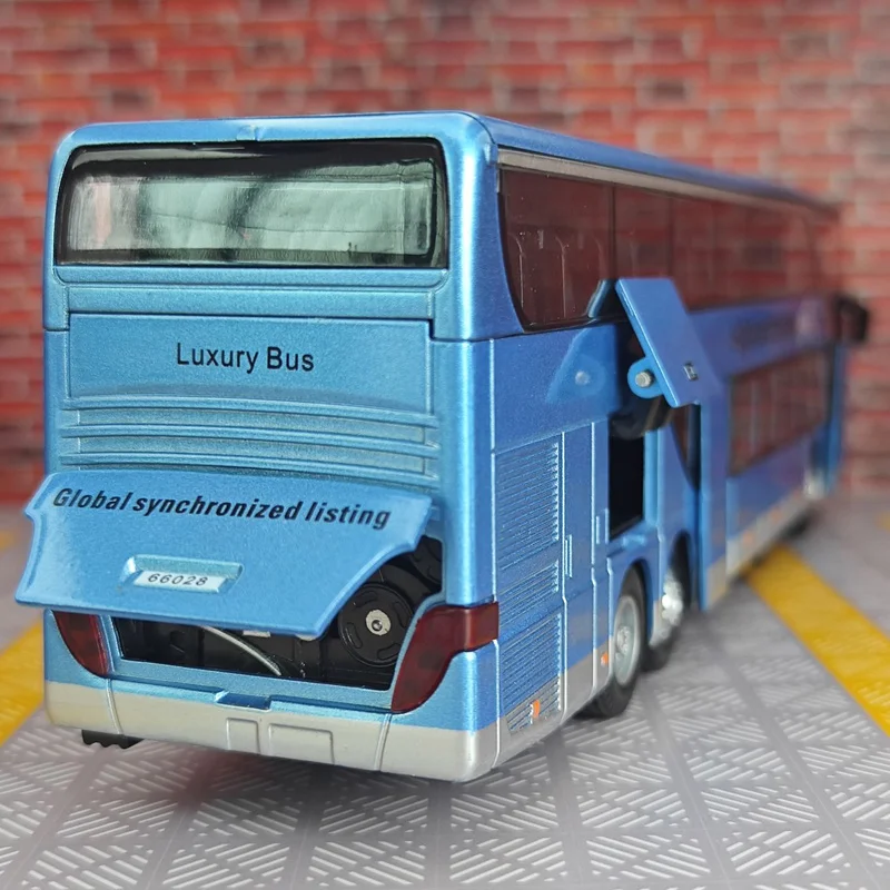 1:30 Simulation City Tourism Double layered Business Bus Alloy Model Bus with Sound and Light Children's Toy Car