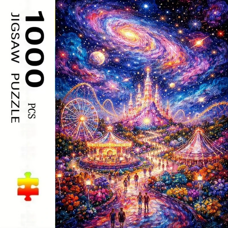 500/1000/1200/2000PCS Puzzles for Starry Amusement Park Castle Jigsaw Puzzles Brain Challenge Stress Relief Game Gift HomeDecor