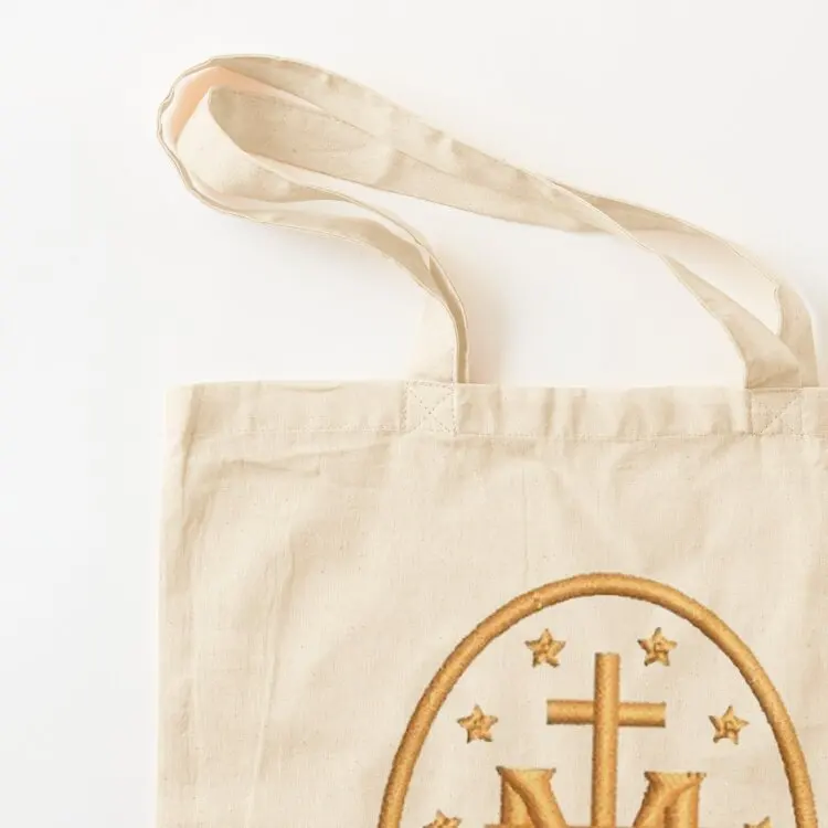 ميدالية معجزة التطريز حمل حقيبة قماش حقيبة الكتف حقيبة صديقة للبيئة سوبر ماركت عربة تسوق قابلة للطي #3