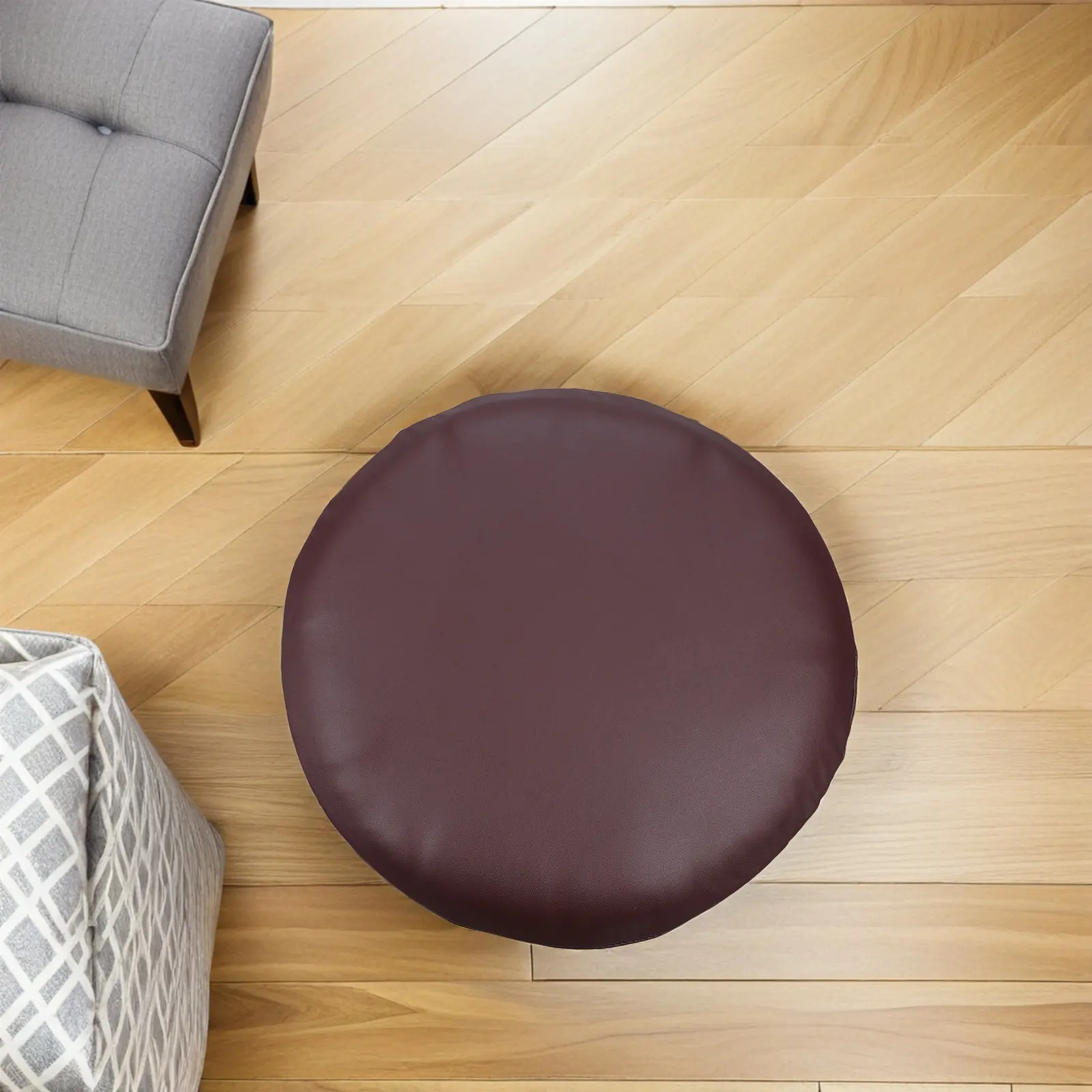 2Pcs Round Barstool Covers Waterproof Elastic Band Washable Stretchable Seat Slipcover Fits 12-15Inch Chair Round Seat Cover