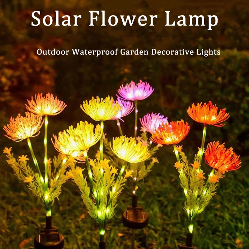 

Solar Garden Lights Solar Flowers Lights with Glowing Flowers Stem Solar Lights Outdoor for Yard Garden Decoration Gift