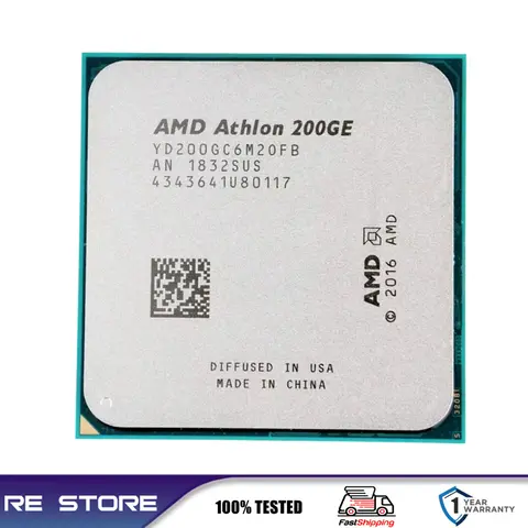 AMD Athlon X2 200GE 3.2GHz 2-Core cpu processor Socket AM4