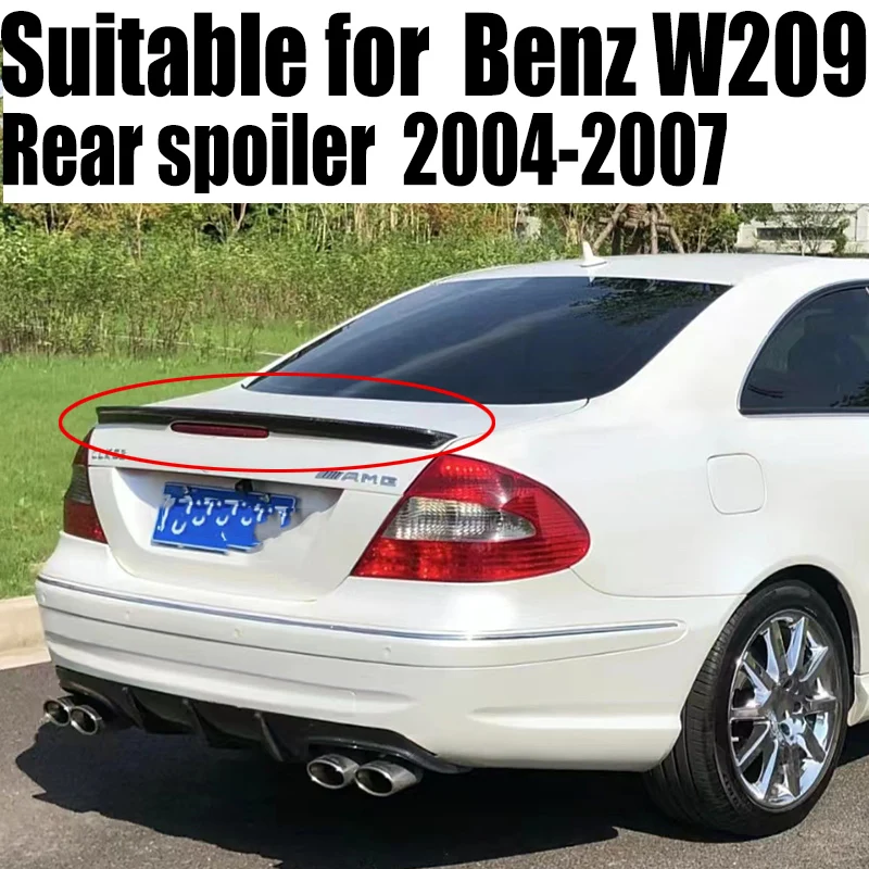 For Benz W209 CLK200 280 350 55 63 Car Trunk Spoiler Carbon Fiber/FRP Auto Rear Trunk Wing Accessories Spoiler 2004-2007