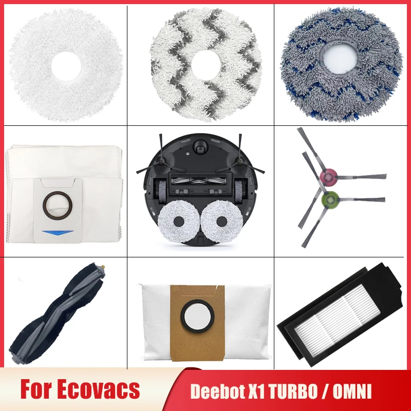 Filtre HEPA de remplacement pour Ecovacs Deebot bronchTURBO/OMSettlement, brosse principale et latérale, sacs à poussière de gril, accessoires d'aspirateur robot