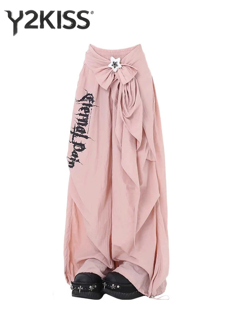 Women's Long Trousers Harajuku Wide Fit Parachute Pants Pants High Street Sweat Pants Abi Y2k Japanese Hip-pop 2000s Punk Grunge