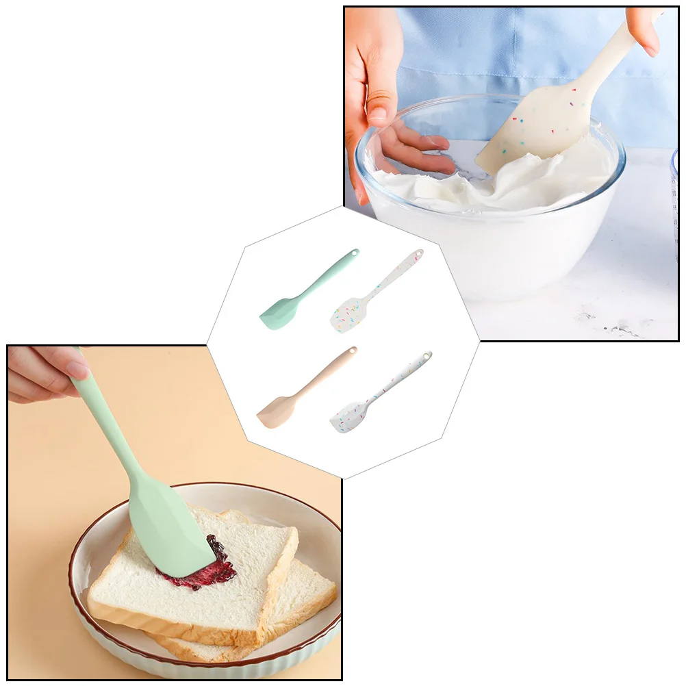 

4 Pcs Baking Spatula Set Silicone Kitchen Tools Reusable Scrapers High Temp Resistant Pastry Cream Utensils Easy Clean