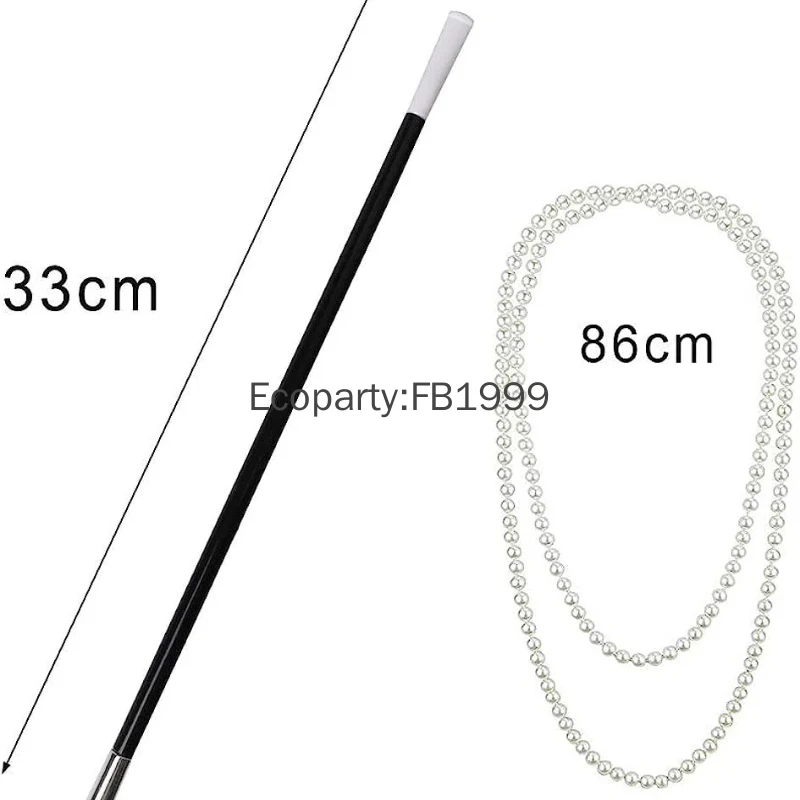 Women Great Gatsby Accessories Vintage Flapper Headband Cigarette Holder Gloves Necklace Suit Lady Cocktail Party Costume Props