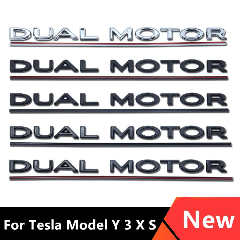 Эмблема с двойным мотором и подсветкой для Tesla Model Y 3 X S, высококачественная наклейка на багажник, хромированная, черная, красная
