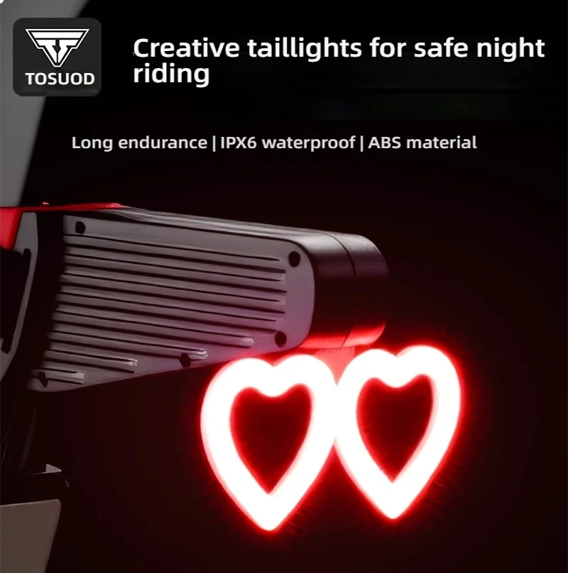 TOSUOD-luces traseras para bicicleta de montaña y carretera, luces de conducción nocturna, advertencia de amor para niños, luces para correr de noche, equipo de equitación