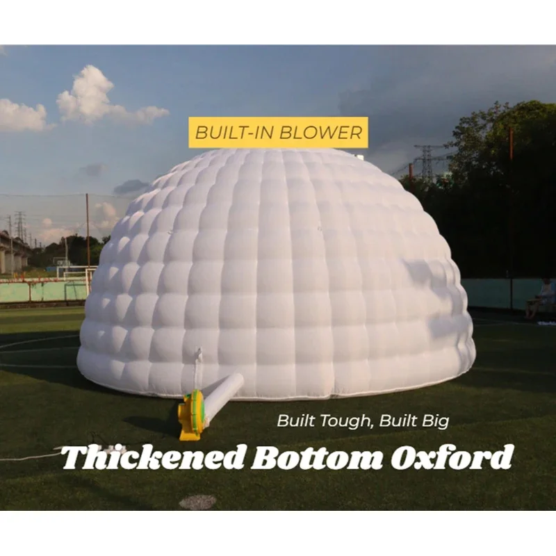 Barraca inflável ao ar livre da abóbada do iglu tenda portátil festa cubo branco casa redonda gazebo sala para festa de casamento evento acampamento