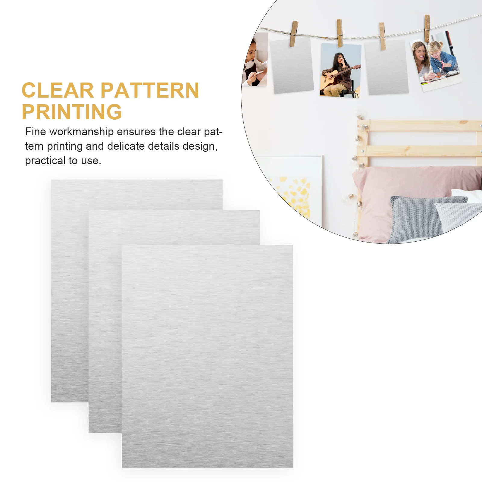 6 Pcs Sublimation Blank Aluminum Sheet for Photo Board Wall Poster Sign Notebook Metal Blanks Frame Simulation