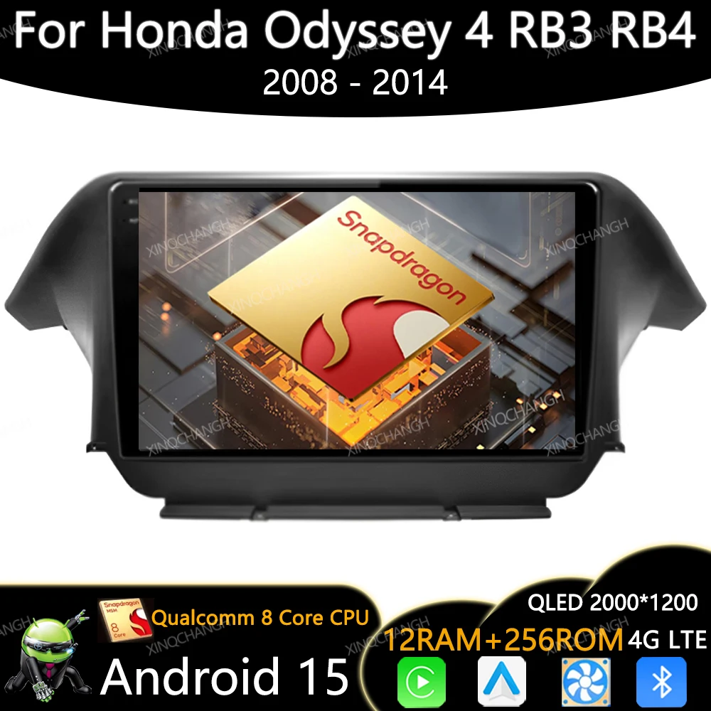 Android 15 Autoradio Per Honda Odyssey 4 RB3 RB4 2008 - 2014 QLED Carplay Auto Multimedia Video Player 2DIN 4G WIFI GPS Qualcomm