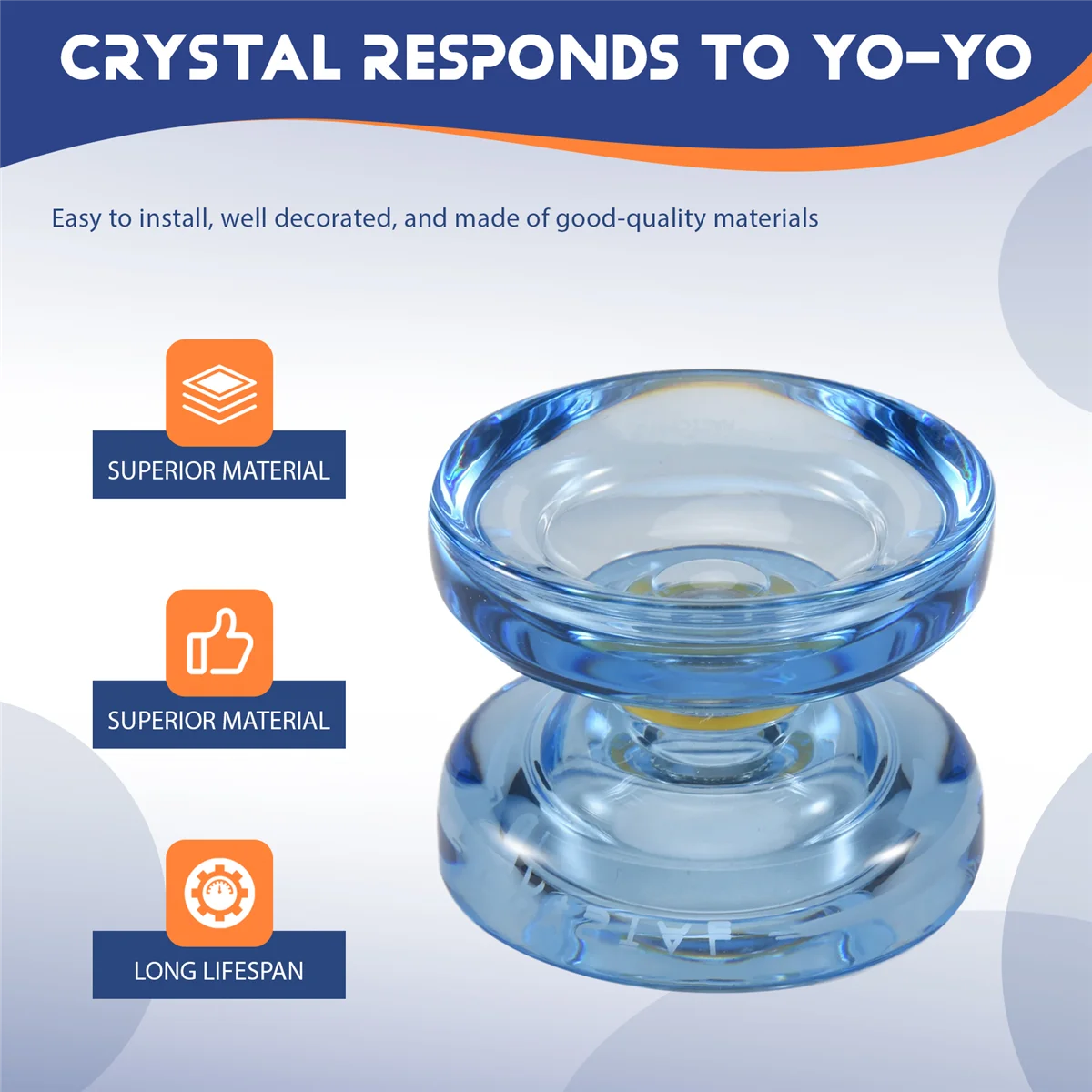 MAGICYOYO K2 Plus Crystal Responsive Yoyo, Yo-Yo de dupla finalidade com rolamento de substituição sem resposta para intermediário, azul