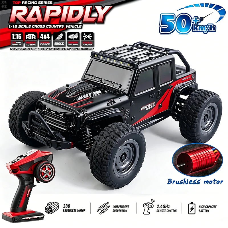 SCY 16103Pro 1/16 RC Car 75km/h Brushless Motor 4WD Off-Road High Speed Monster Truck with LED Light Drift Remote Control