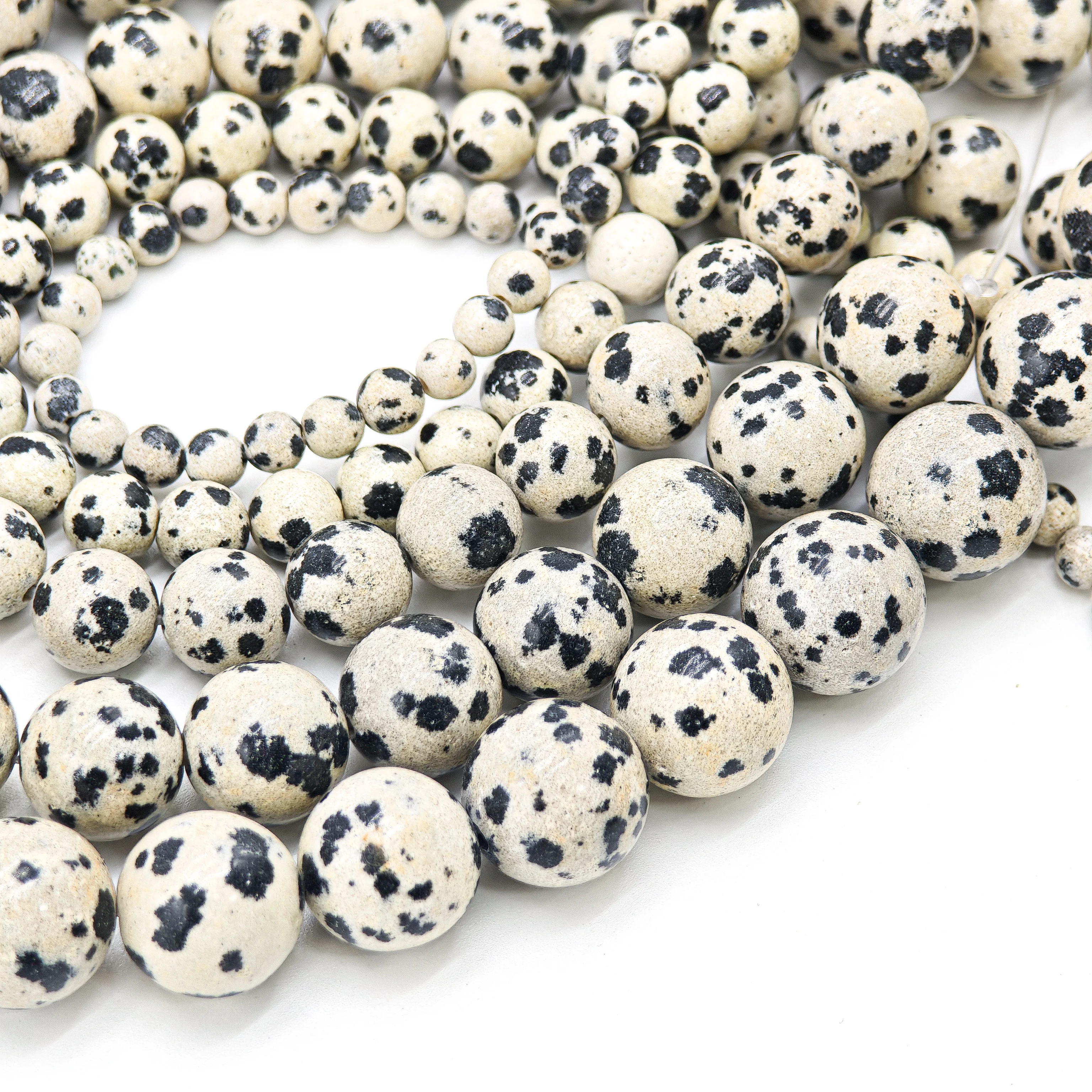 Exquisite Quality Natural Spotted Stone, 15-inch Strand of 4/6/8/10mm Round Loose Beads for DIY Bracelets & Necklaces