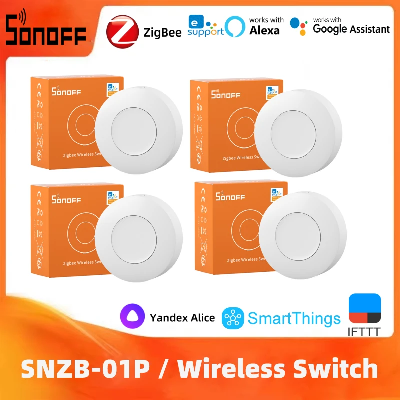 SONOFF SNZB-01P Zigbee Wireless Switch Custom Button Action Smart Scene Switches Two Way Control Ewelink Alexa Samrthings IFTTT