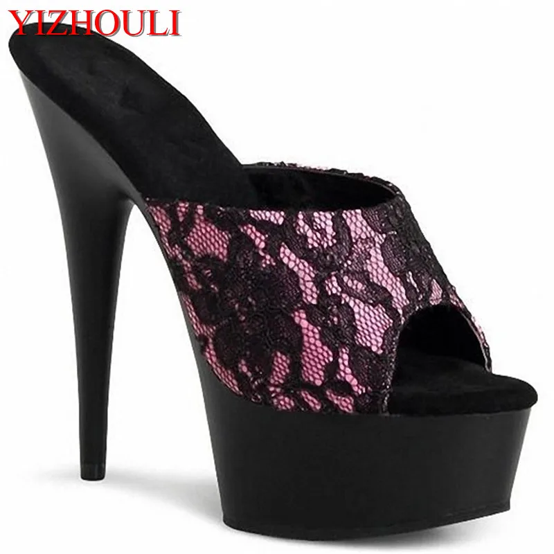 

Fashion mesh, 15cm heels, summer stage models, club pole dance shoes