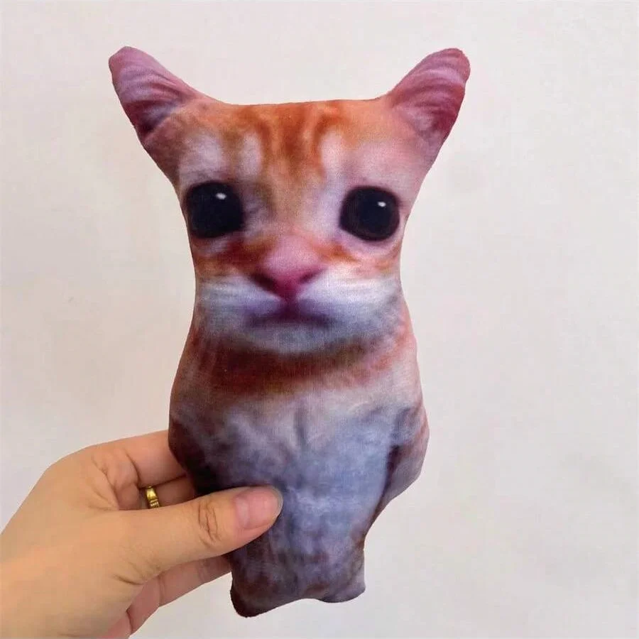 

Funny Face Cat Plush Toy, Goofy Kitten Stuffed Animal Meme Cat Stuffed & Plush Animals Toy Gift for Kids Girls Girlfriend