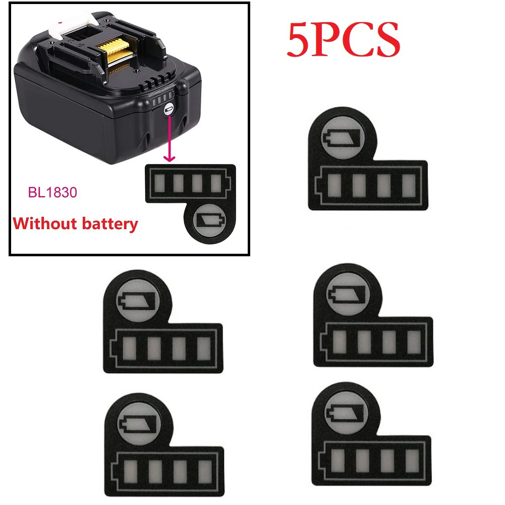 Battery LED Label Battery LED Stickers 22*19mm 5PCS BL1830 BL1430 For 18V 14.4V Lithium Battery LED Key Sticker
