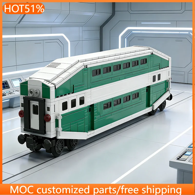 654 pièces de bus à double étage MOC, conception modulaire personnalisable, blocs de construction créatifs, briques DIY, jouets de vacances pour garçons, cadeaux