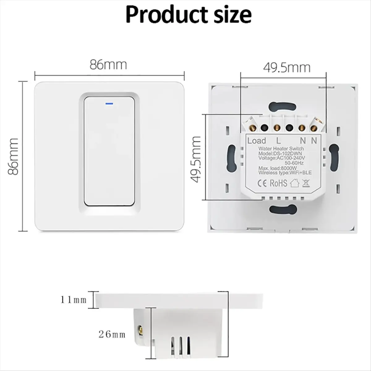 tuya-スマートwifi給湯器ボイラースイッチエアコンスマートライフリモート音声制御ホーム用40a