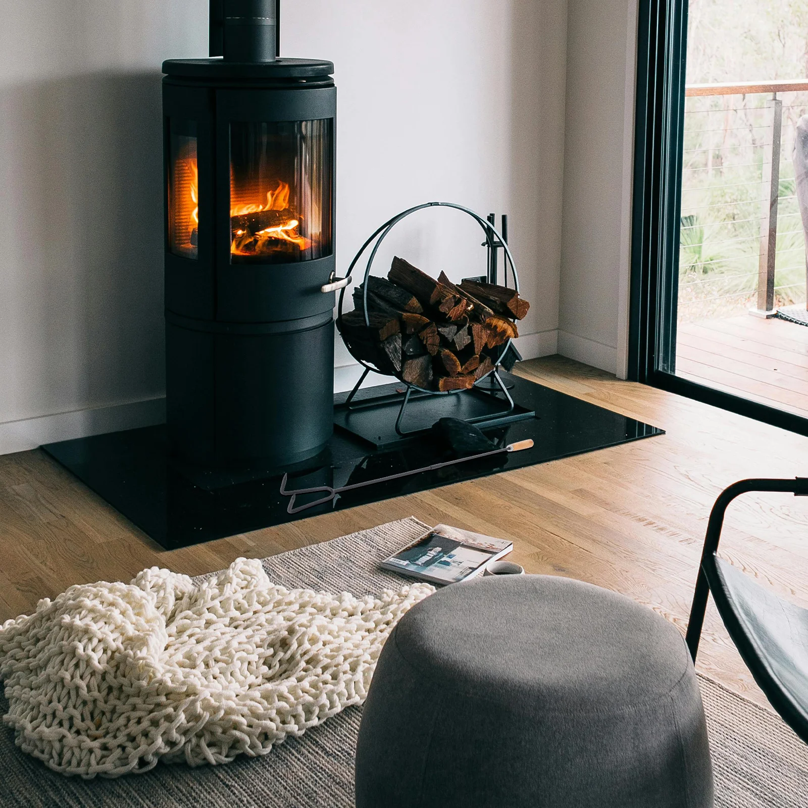 파이어 핏용 포커 벽난로 도구 나무 손잡이 휴대용 파이어 핏 포커 스틱 캠프파이어 실내외 우드 스토브 바베큐 벽난로