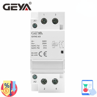 GEYA Modular Contactor 2P 40A 63A 2NO or 2NC or 1NO1NC DIN Rail Mounting AC220V 230V Automatic
