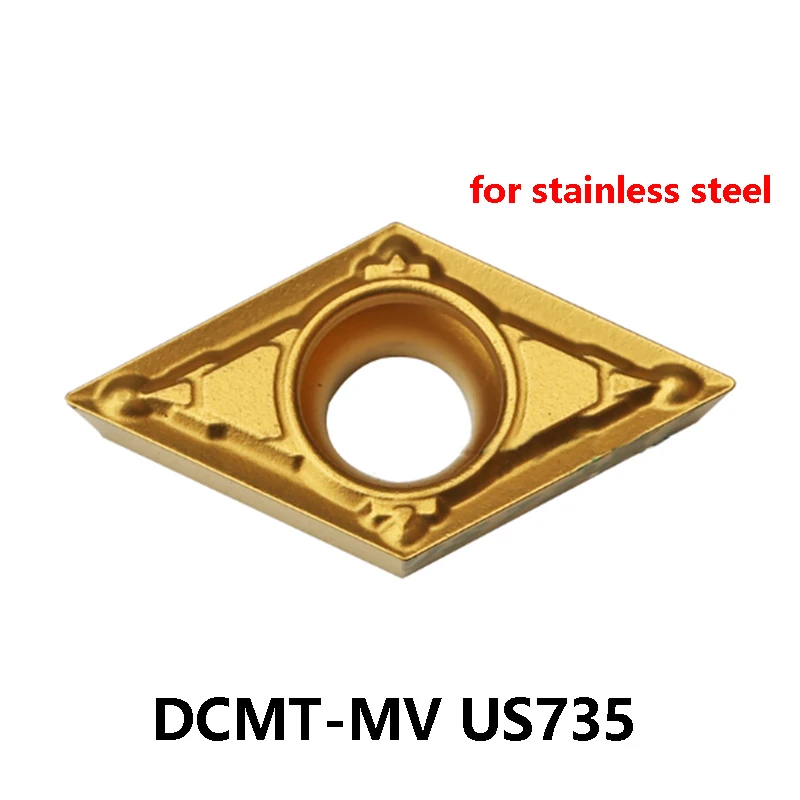 DCMT original 070202   DCMT 070204   DCMT 070208   DCMT11T302 DCMT11T304 US735 Inserções de Metal Duro Ferramenta de Torno CNC DCMT DCMT11T3 DCMT07 Cortador