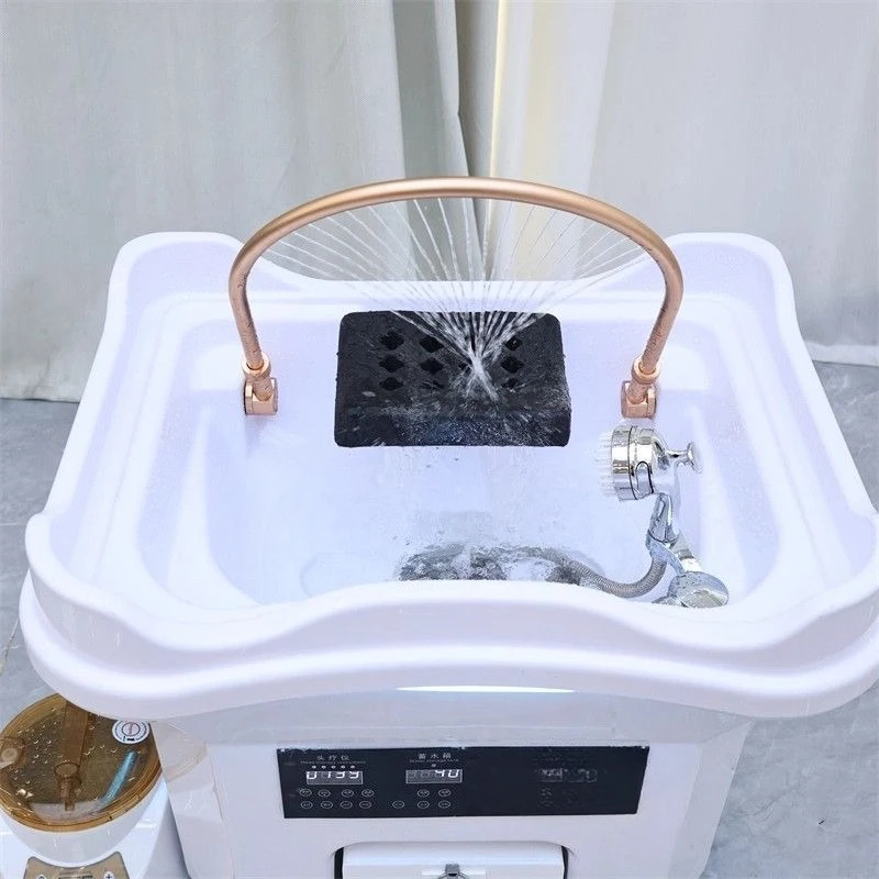 Hair treatment shampoo bed water circulation fumigation movable hair treatment shampoo basin for beauty salons