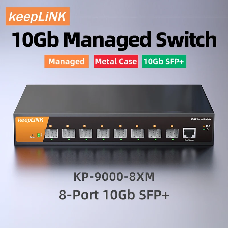 KeepLiNK 8-port 10Gb SFP+ Managed Switch